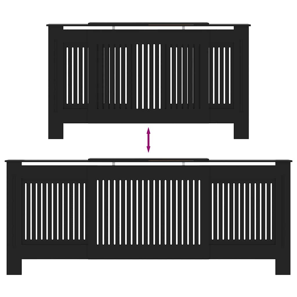 Radiator Deksel 2 pcs Svart 205 x 20,5 x 81,5cm Konstruert tre