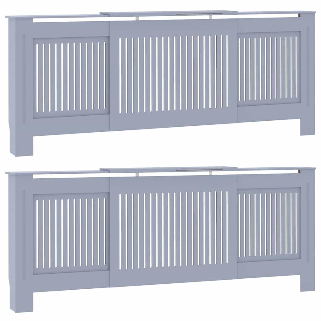 Radiator Deksel 2 pcs Grå 205 x 20,5 x 81,5cm Konstruert tre