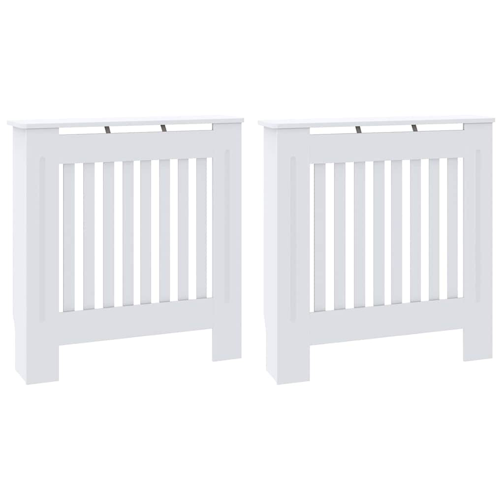Radiator Deksel 2 pcs Hvit 78 x 19 x 81,5cm Konstruert tre