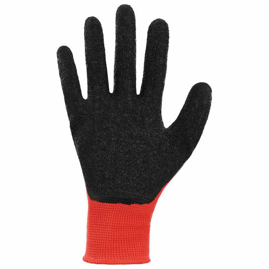 Arbeidshansker 12 pcs Rød og svart 7 / S Latexbelegg