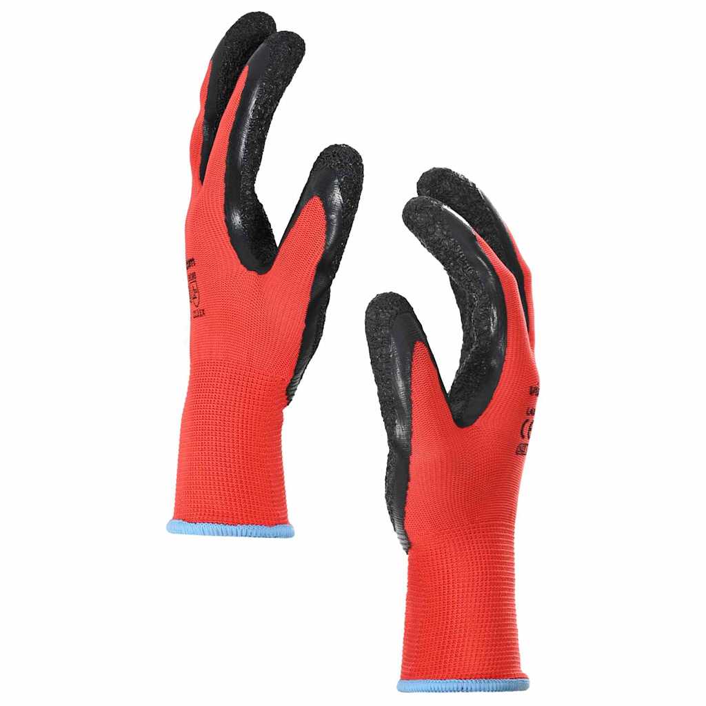 Arbeidshansker 24 pcs Rød og svart 9 / l Latexbelegg