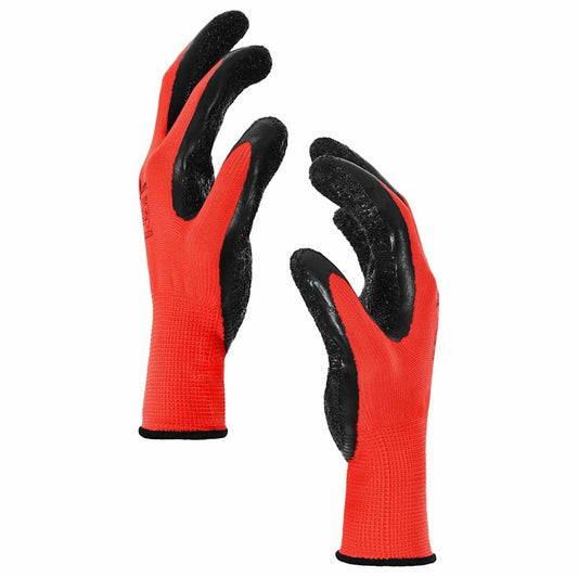 Arbeidshansker 12 pcs Rød og svart 10 / xl Latexbelegg