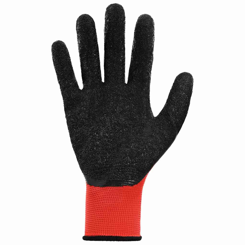 Arbeidshansker 24 pcs Rød og svart 10 / xl Latexbelegg