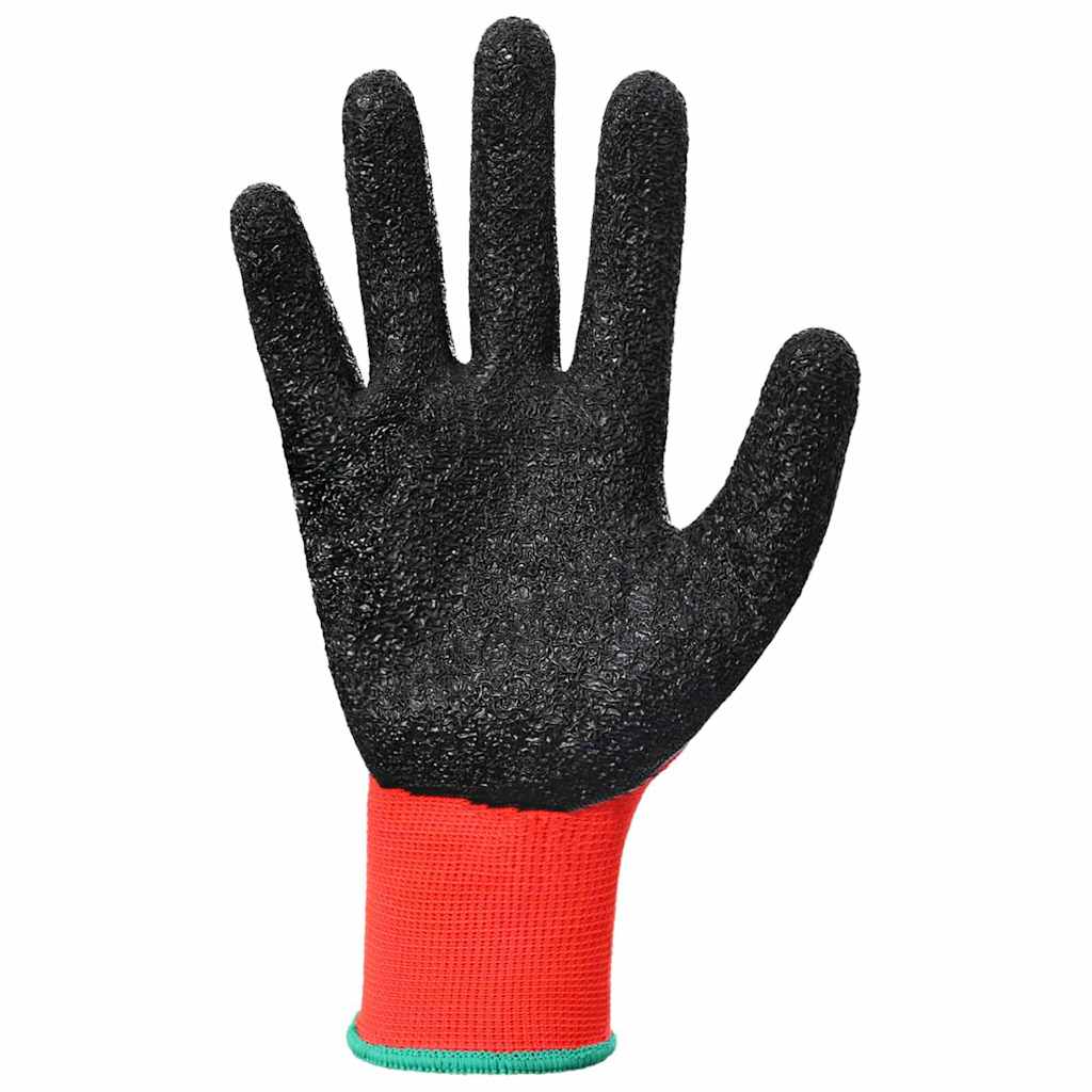 Arbeidshansker 24 pcs Rød og svart 11 / XXL Latexbelegg
