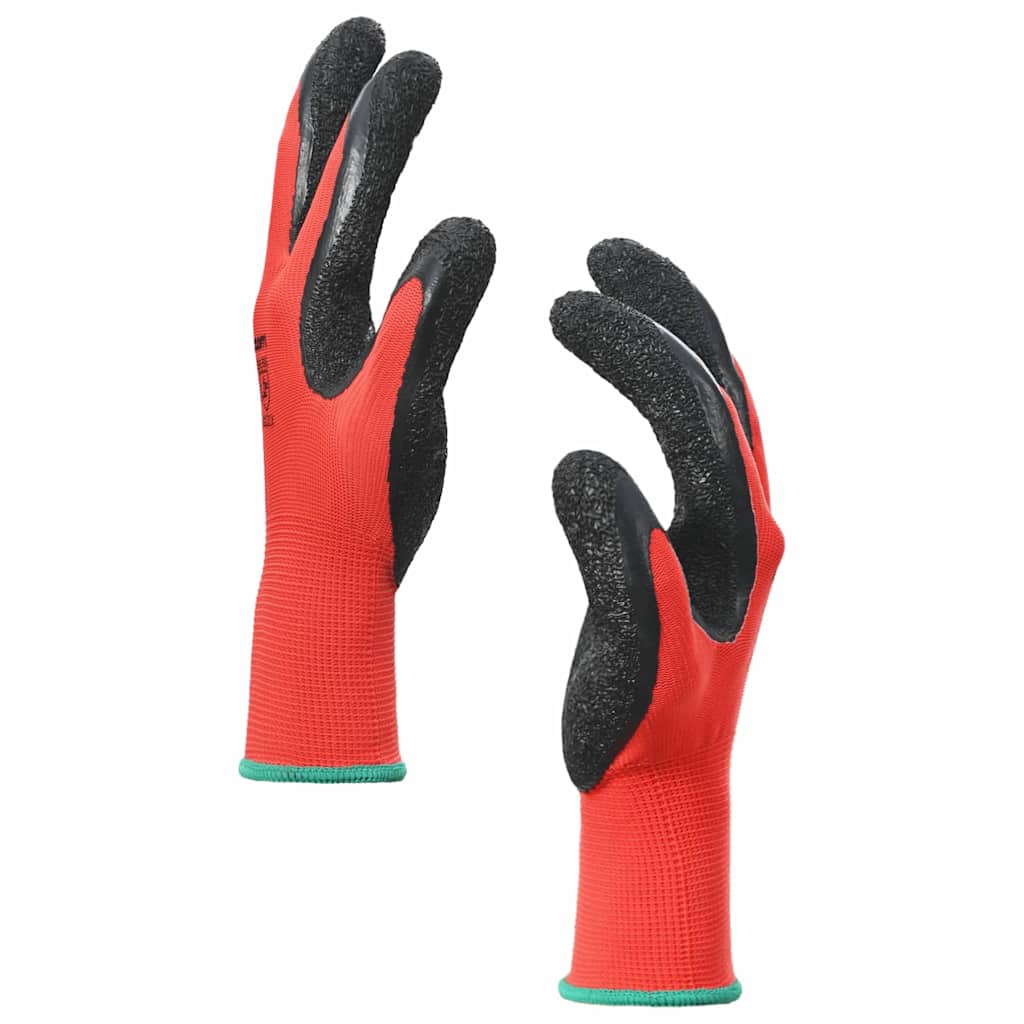 Arbeidshansker 24 pcs Rød og svart 11 / XXL Latexbelegg