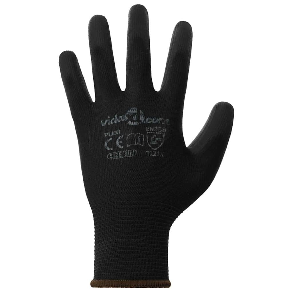 Arbeidshansker 24 pcs Svart 8 / m Polyester