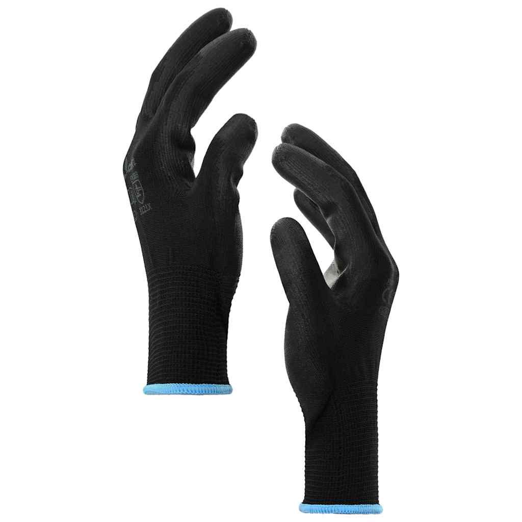 Arbeidshansker 12 pcs Svart 9 / l Polyester