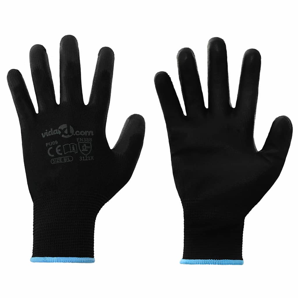 Arbeidshansker 24 pcs Svart 9 / l Polyester