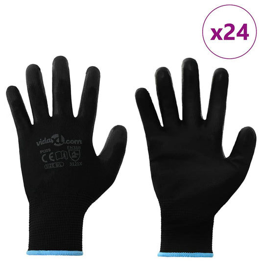 Arbeidshansker 24 pcs Svart 9 / l Polyester