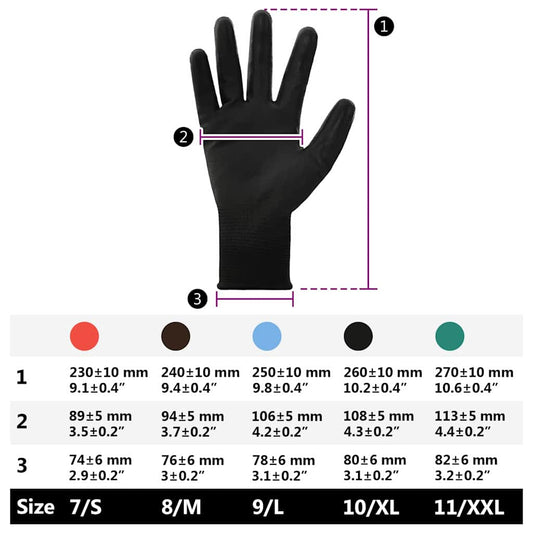 Arbeidshansker 24 pcs Svart 10 / xl Polyester