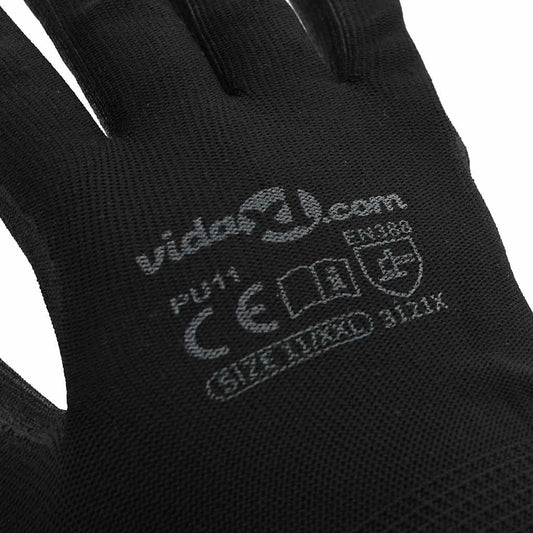 Arbeidshansker 12 pcs Svart 11 / XXL Polyester