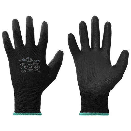 Arbeidshansker 24 pcs Svart 11 / XXL Polyester
