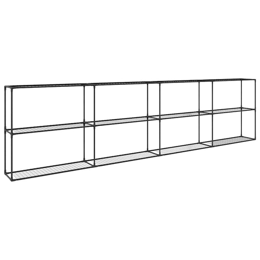 3-lags plantehylle Svart 400 x 32 x 104 cm Stål
