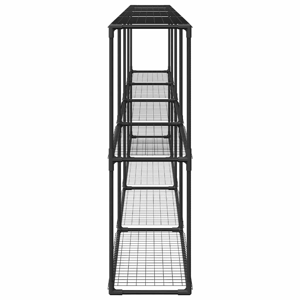 3-lags plantehylle Svart 400 x 32 x 104 cm Stål