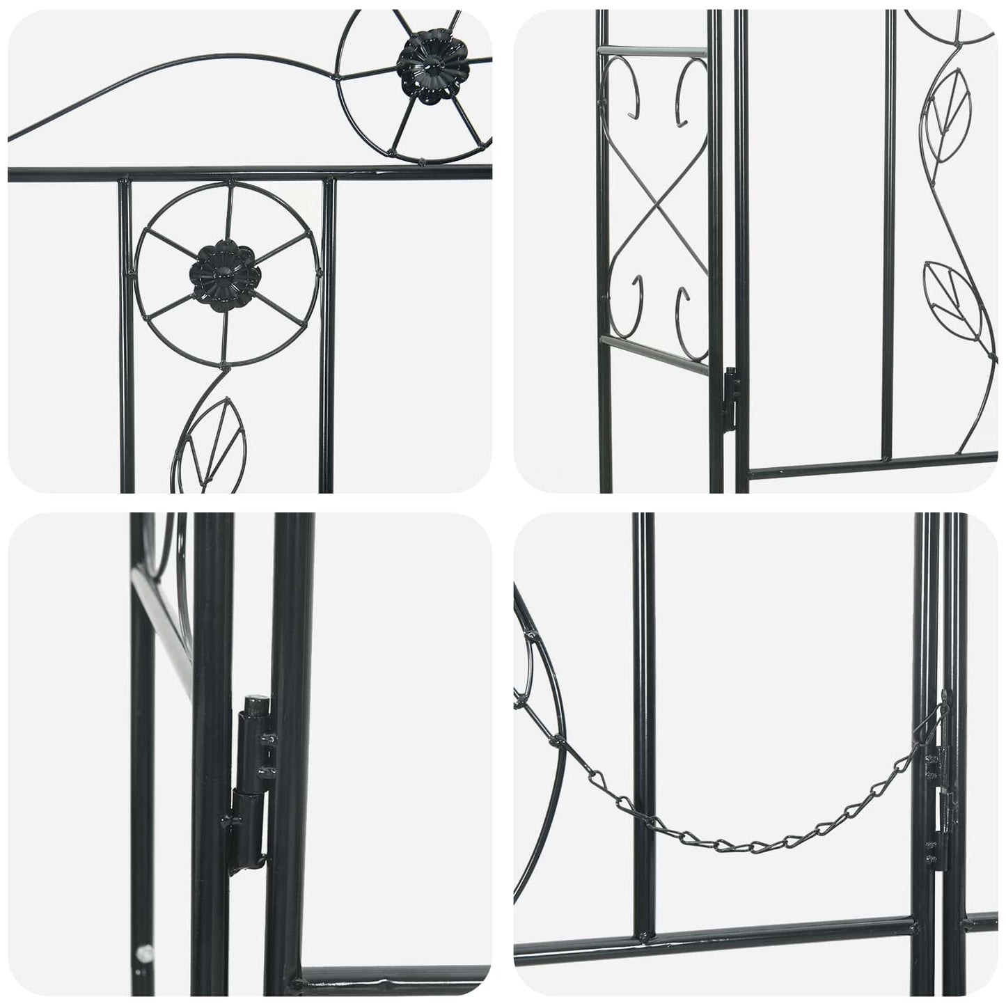 Hagebue Ensfarget Svart 115 x 37 x 226 cm
