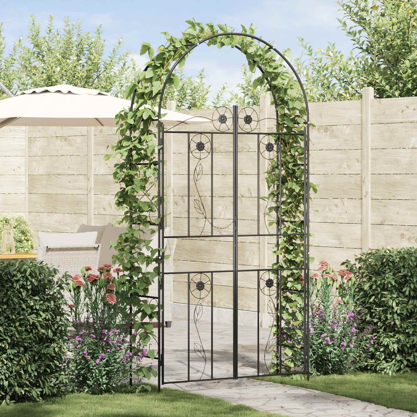 Hagebue Ensfarget Svart 115 x 37 x 226 cm