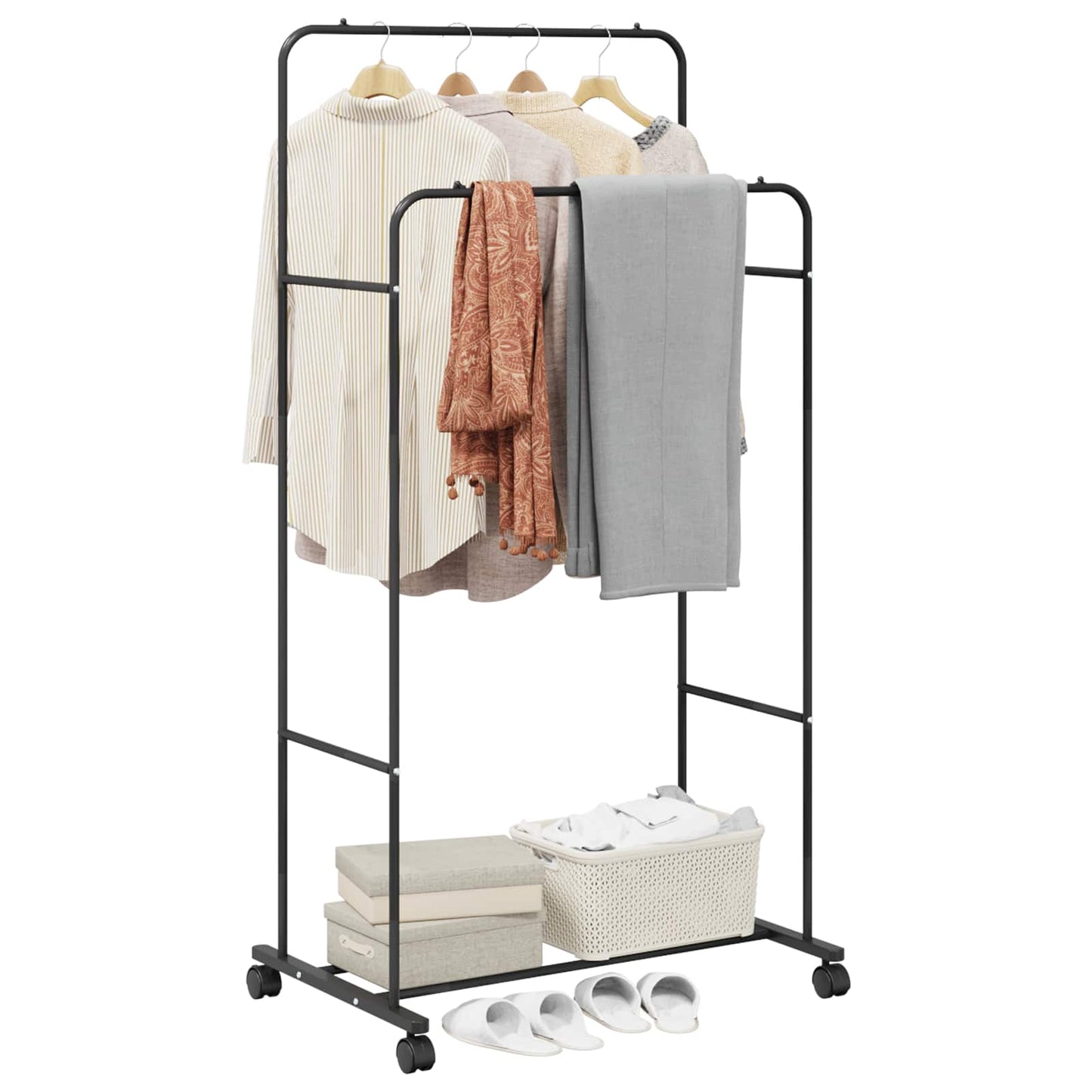 Klesstativ Ensfarget Svart 80 x 53 x 156 cm