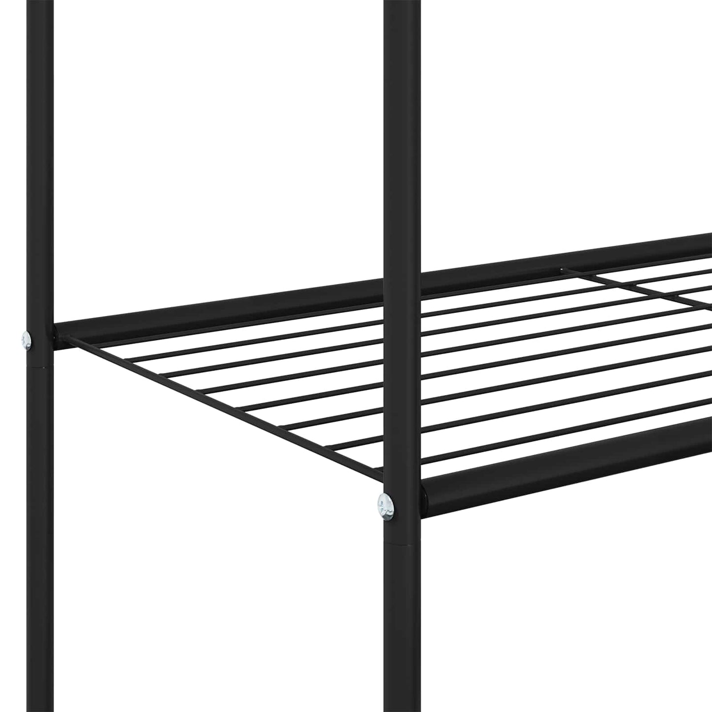 Klesstativ med hylle med hjul Svart 80 x 53 x 156 cm