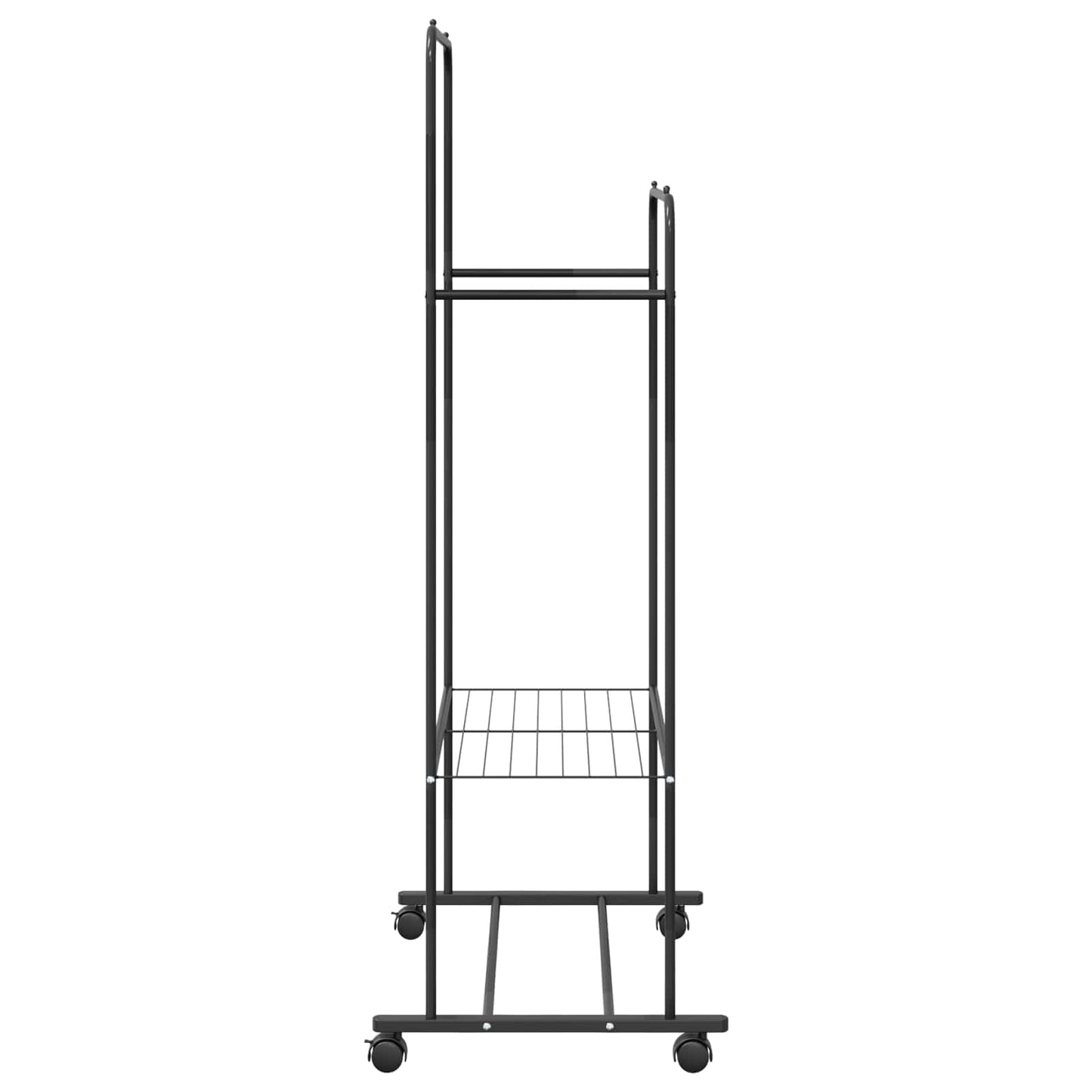 Klesstativ med hylle med hjul Svart 80 x 53 x 156 cm