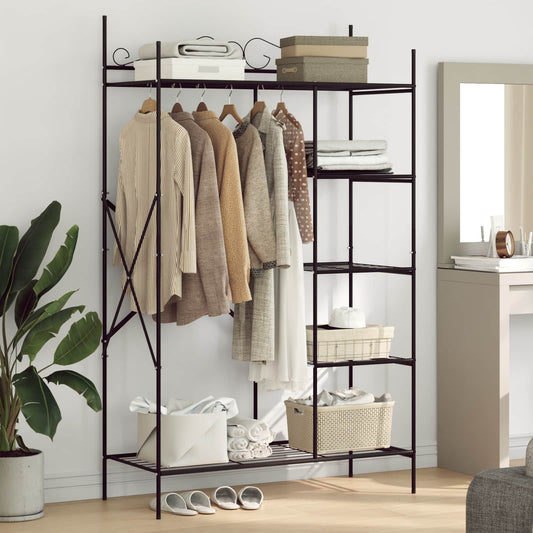 Åpen Garderobe med hylle Svart 104,5 x 45 x 172 cm Stål