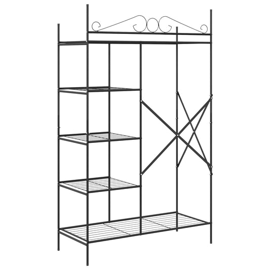 Åpen Garderobe med hylle Svart 104,5 x 45 x 172 cm Stål