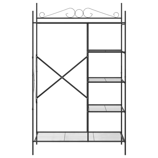 Åpen Garderobe med hylle Svart 104,5 x 45 x 172 cm Stål
