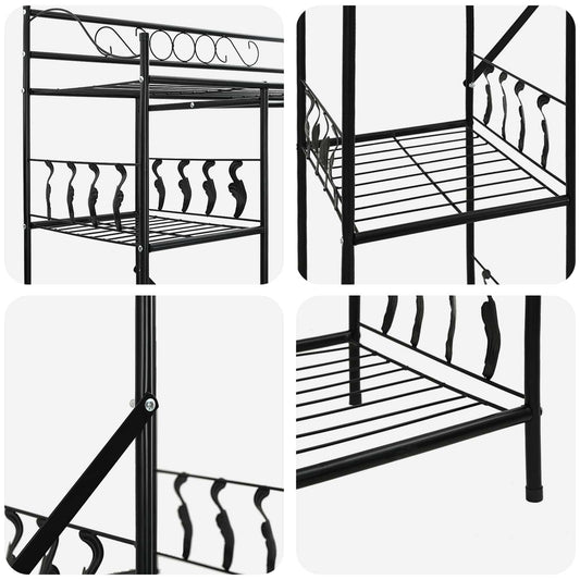 Åpen Garderobe med hylle Svart 101 x 43 x 188 cm Stål