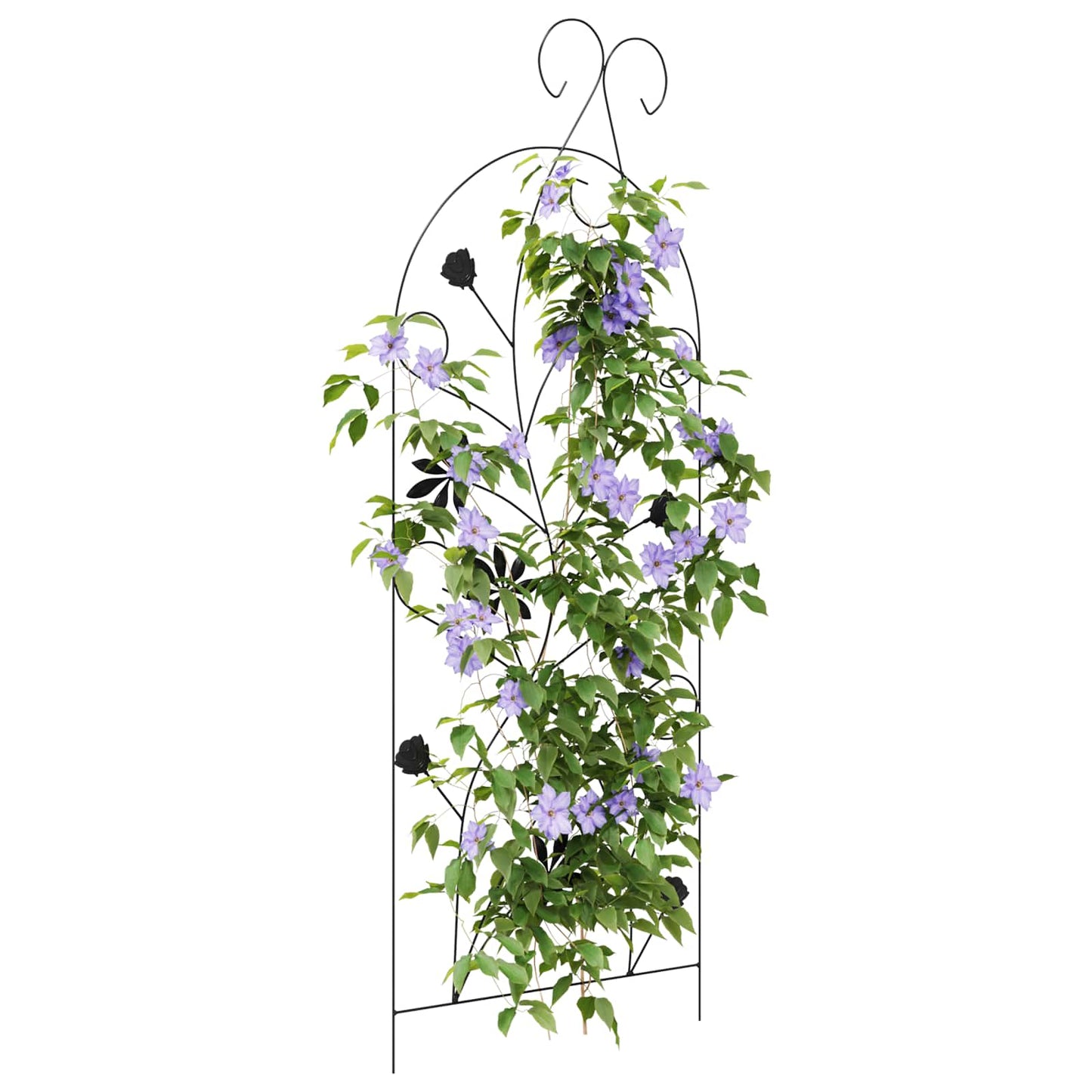 Hage Hegning med lås 3 pcs Svart 112 x 39,5 cm Stål