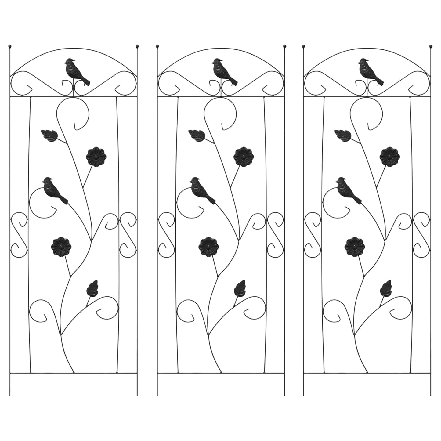 Hage Hegning 3 pcs Svart 110 x 40 cm Stål
