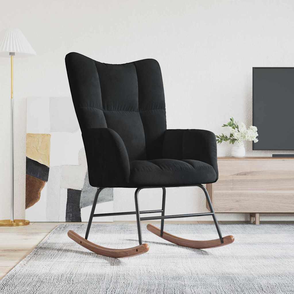 Gyngestol Svart 78 x 61 x 98 cm Fløyel