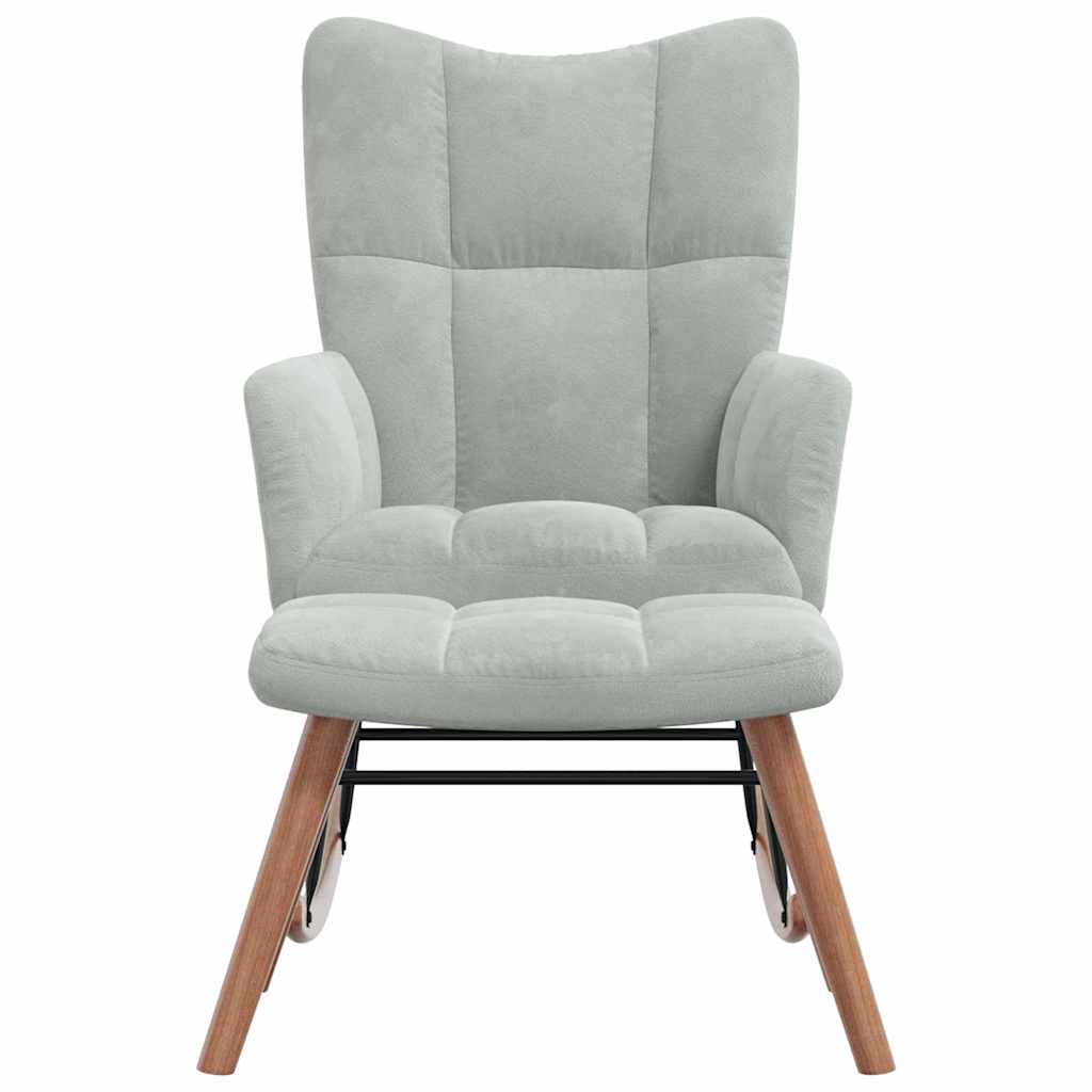Vippestol med fotstøtte Lysegrå 78 x 61 x 98 cm Fløyel
