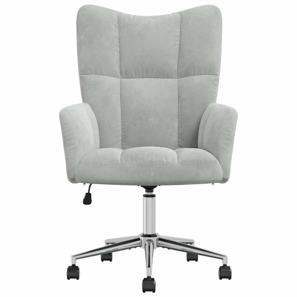 Avslappende stol med hjul Lysegrå 69 x 61,5 x 102 cm Fløyel