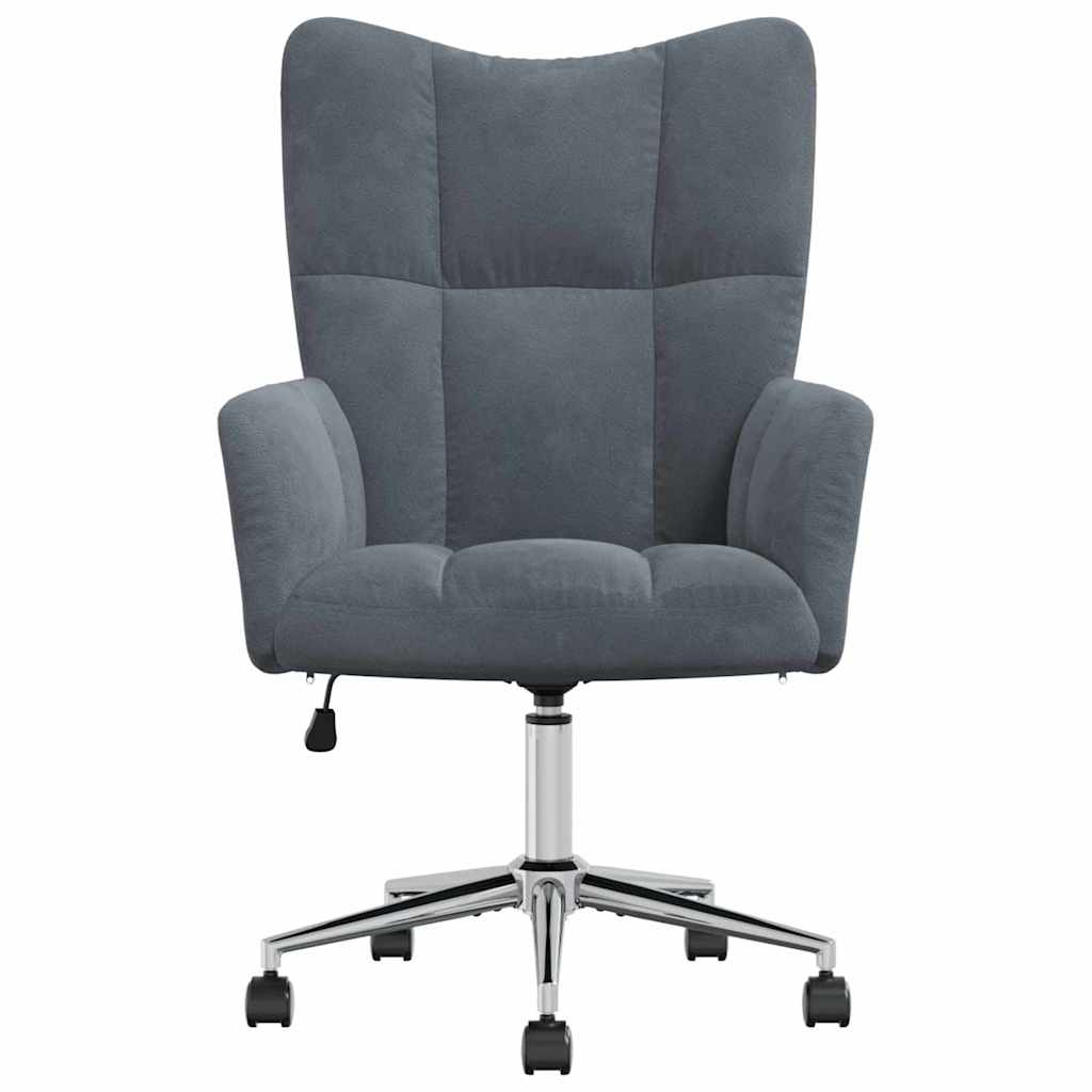 Avslappende stol med hjul Mørkegrå 69 x 61,5 x 102 cm Fløyel