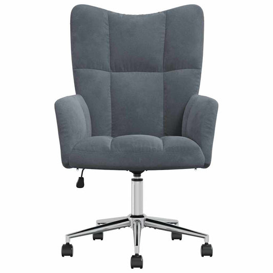 Avslappende stol med hjul Mørkegrå 69 x 61,5 x 102 cm Fløyel