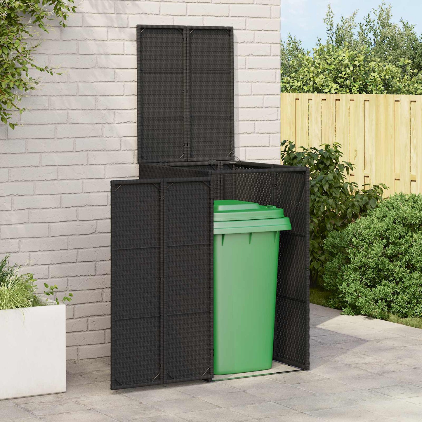 Søppelboks Svart 65 x 80 x 115 cm Polyethylen
