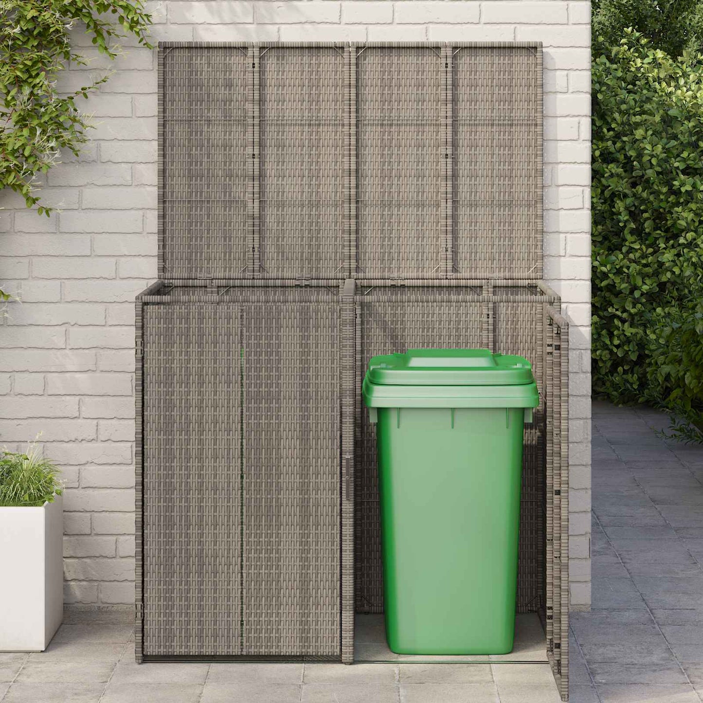 Søppelboks 2 pcs Grå 130 x 80 x 115 cm Polyethylen