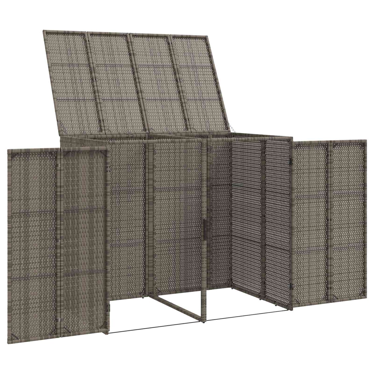 Søppelboks 2 pcs Grå 130 x 80 x 115 cm Polyethylen