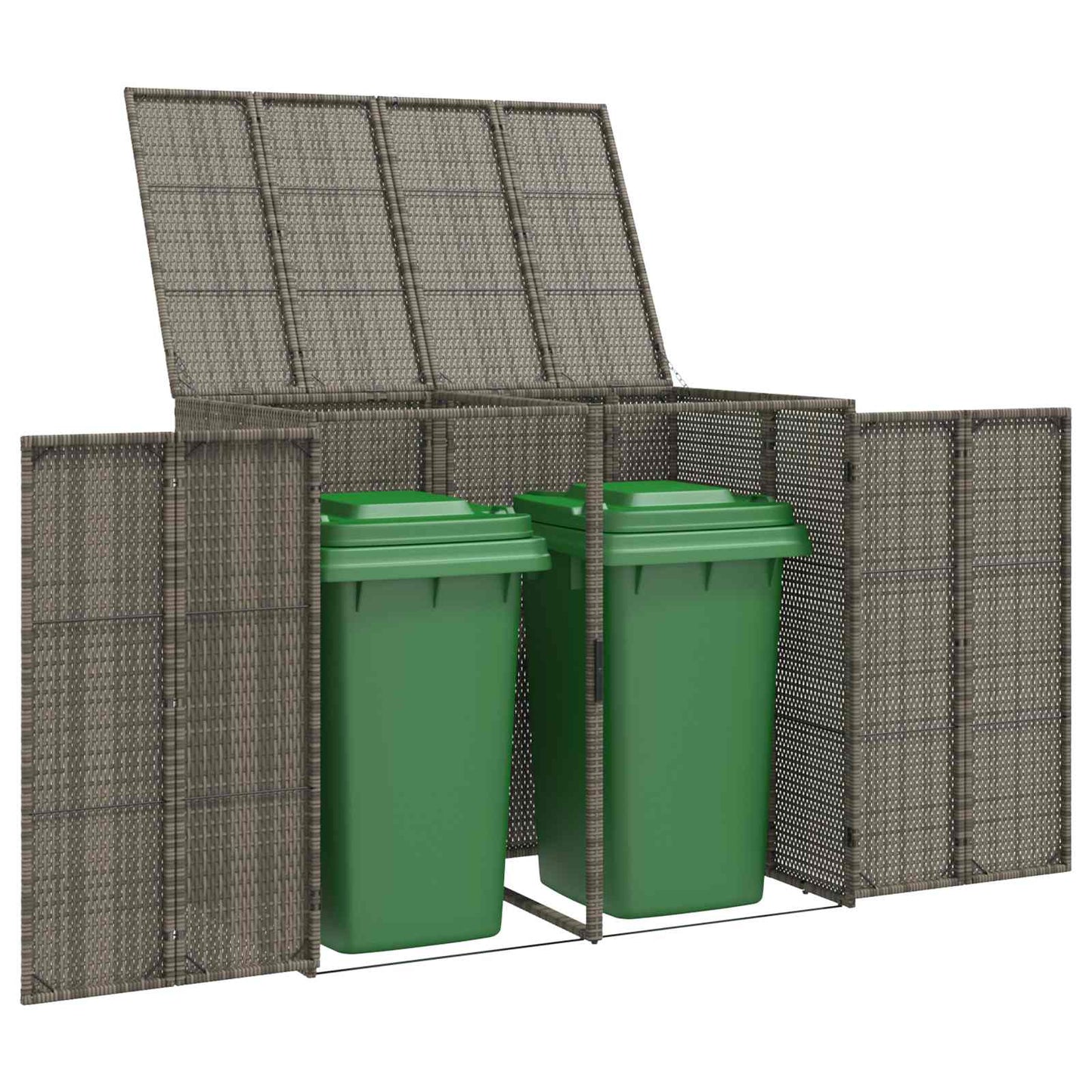 Søppelboks 2 pcs Grå 130 x 80 x 115 cm Polyethylen