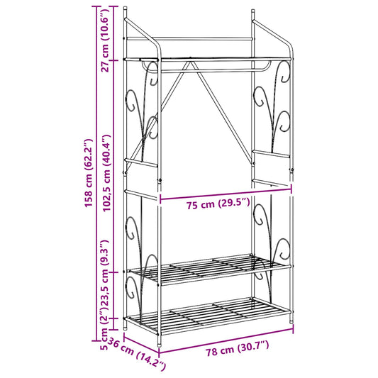 Åpen Garderobe Ensfarget 2 pcs 78 x 36 x 158 cm