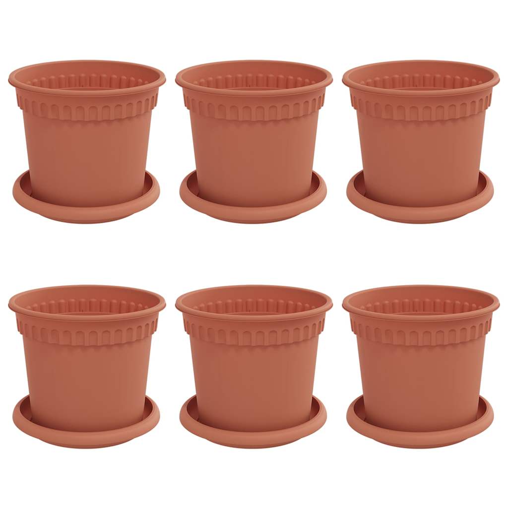 Plantepotter 6 pcs Klinker Rød Ø 15 x 12 cm Plast