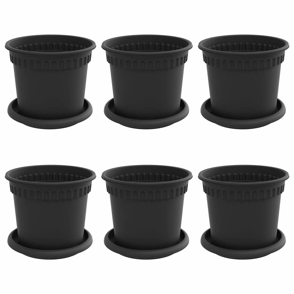 Plantepotter 6 pcs Svart Ø 15 x 12 cm Plast