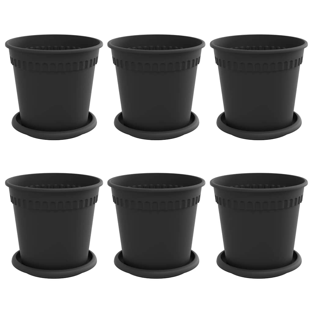 Plantepotter 6 pcs Svart Ø 17 x 14 cm Plast