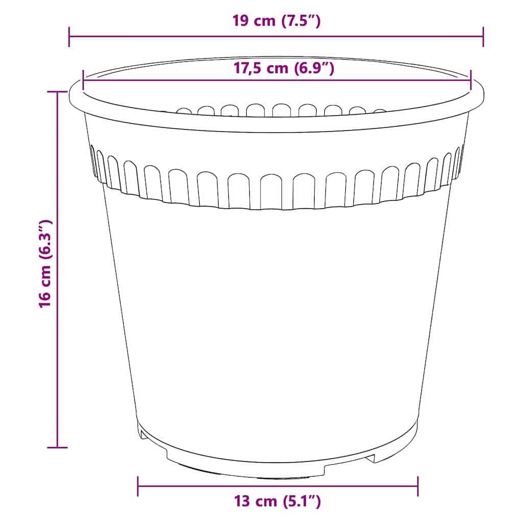 Plantepotter 24 pcs Klinker Rød Ø 19 x 16 cm Plast