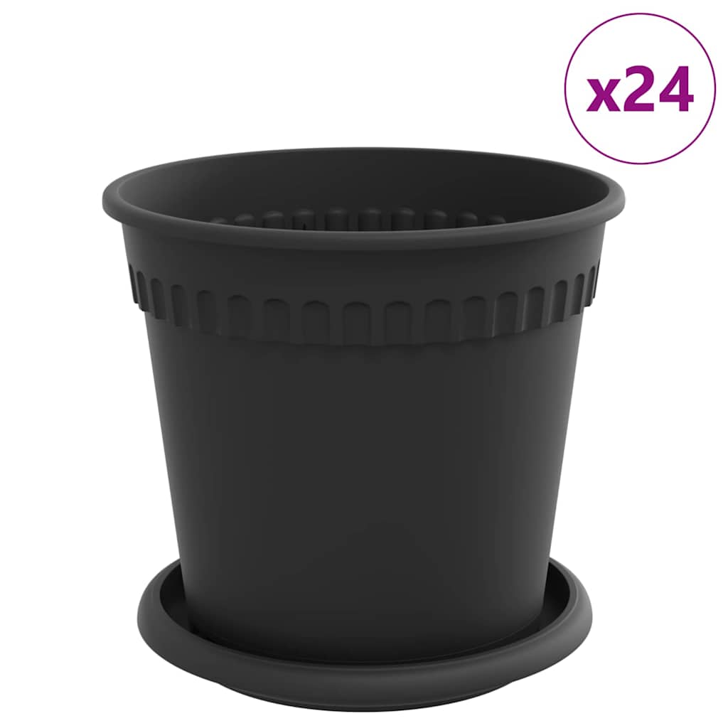 Plantepotter 24 pcs Svart Ø 17 x 14 cm Plast