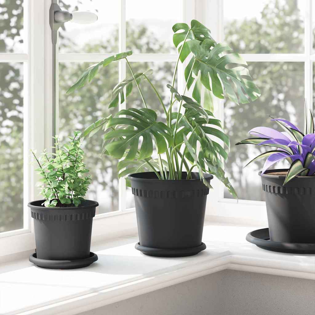 Plantepotter 24 pcs Svart Ø 19 x 16 cm Plast