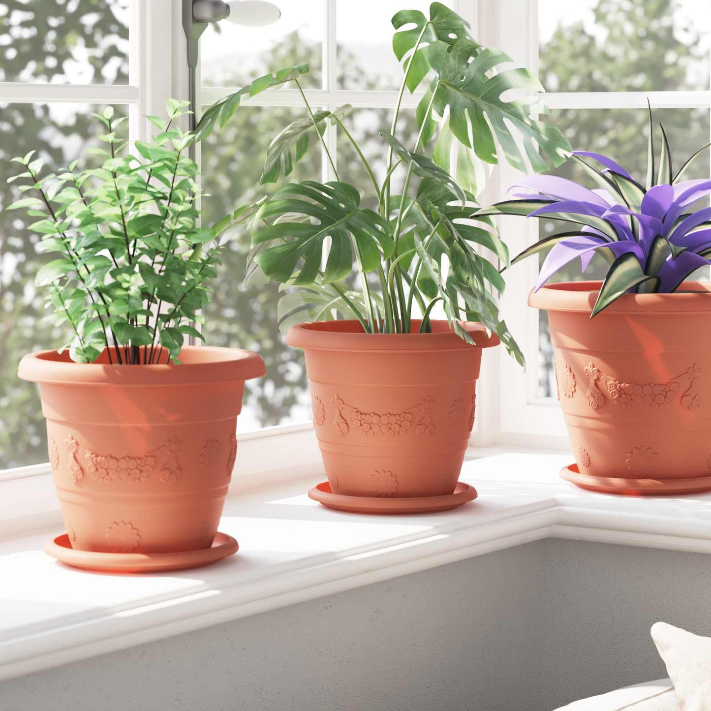 Plantepotter 6 pcs Klinker Rød Ø 22 x 18 cm Plast