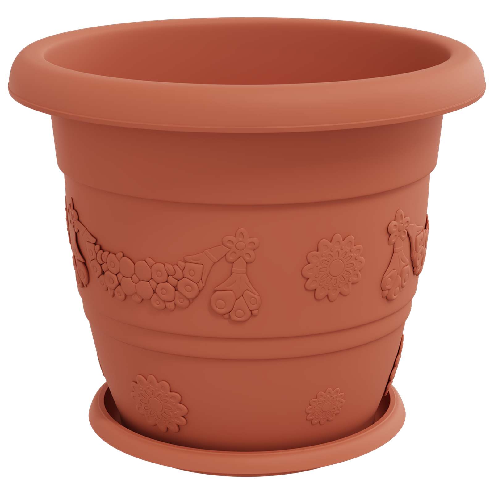 Plantepotter 6 pcs Klinker Rød Ø 26 x 21.5 cm Plast vidaXL