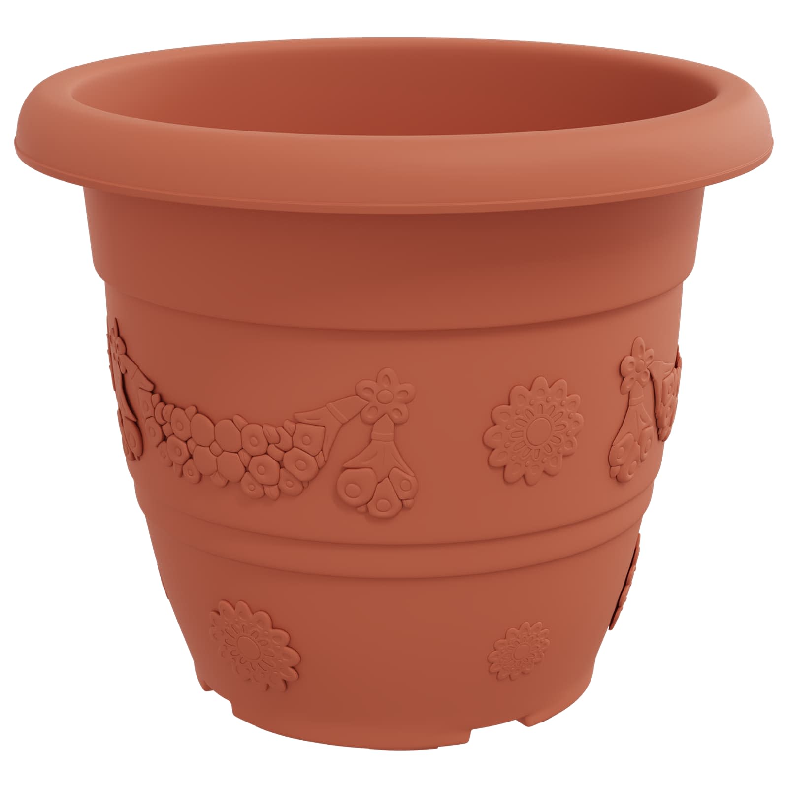 Plantepotter 6 pcs Klinker Rød Ø 26 x 21.5 cm Plast vidaXL
