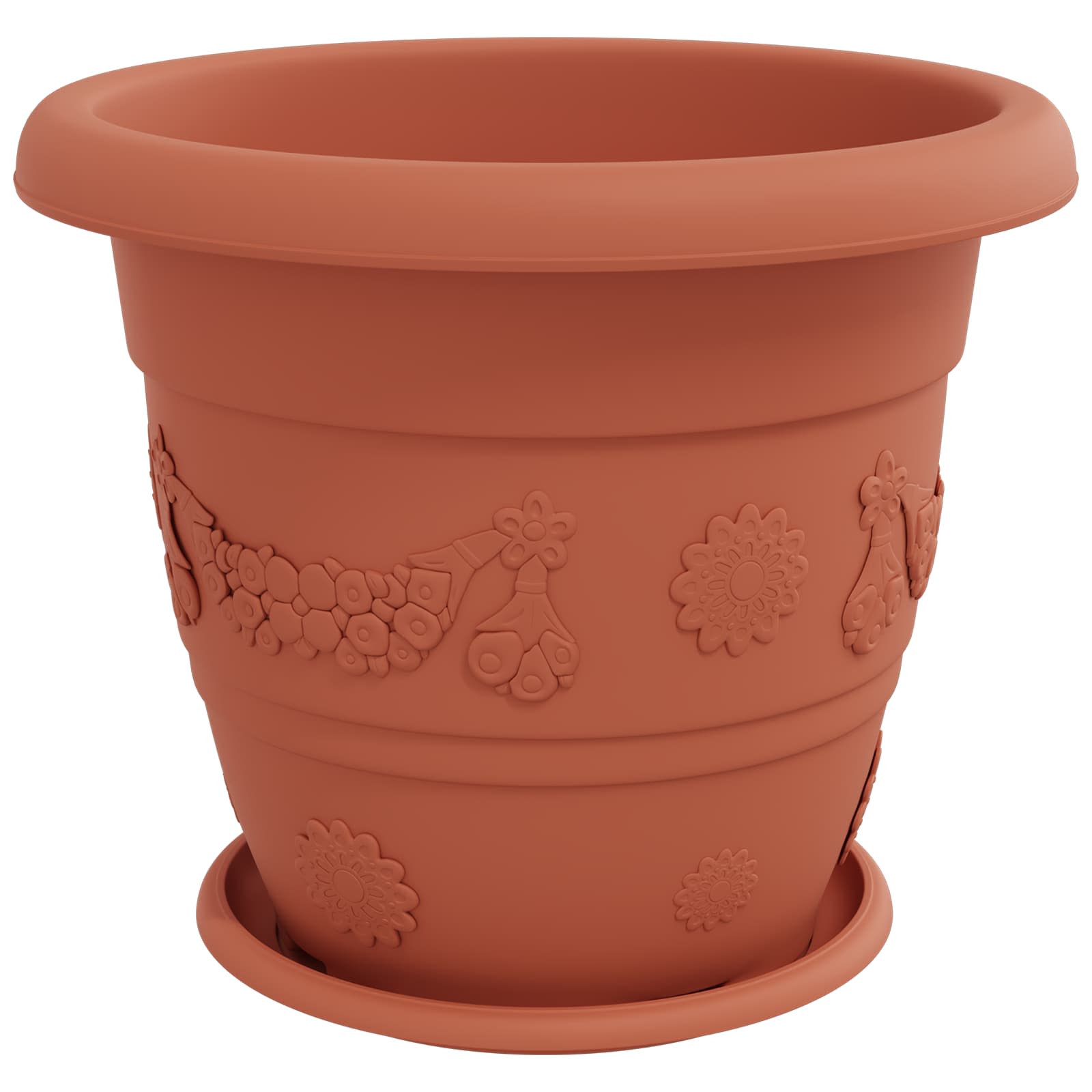 Plantepotter 6 pcs Klinker Rød Ø 26 x 21.5 cm Plast vidaXL