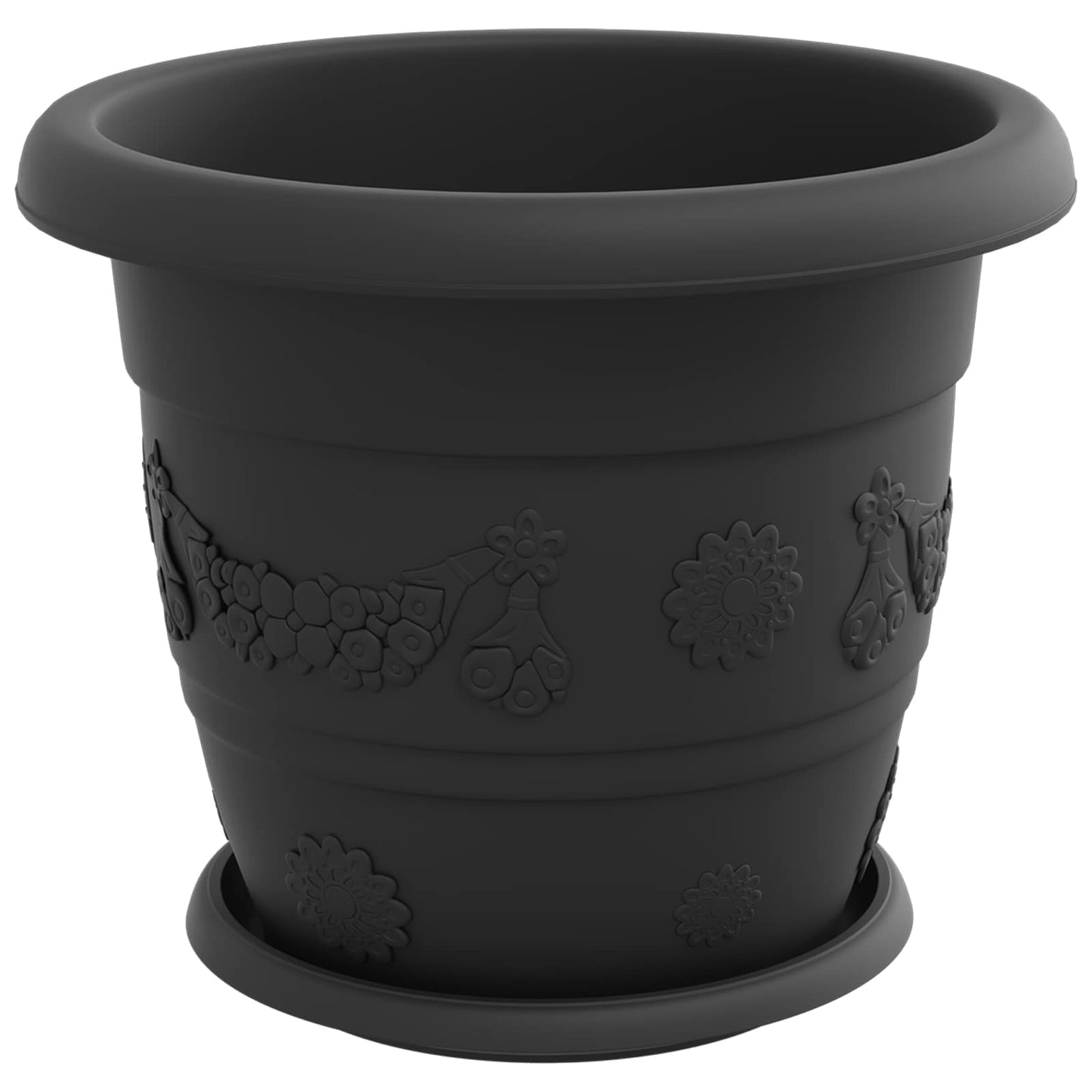 Plantepotter 6 pcs Svart Ø 30 x 25 cm Plast